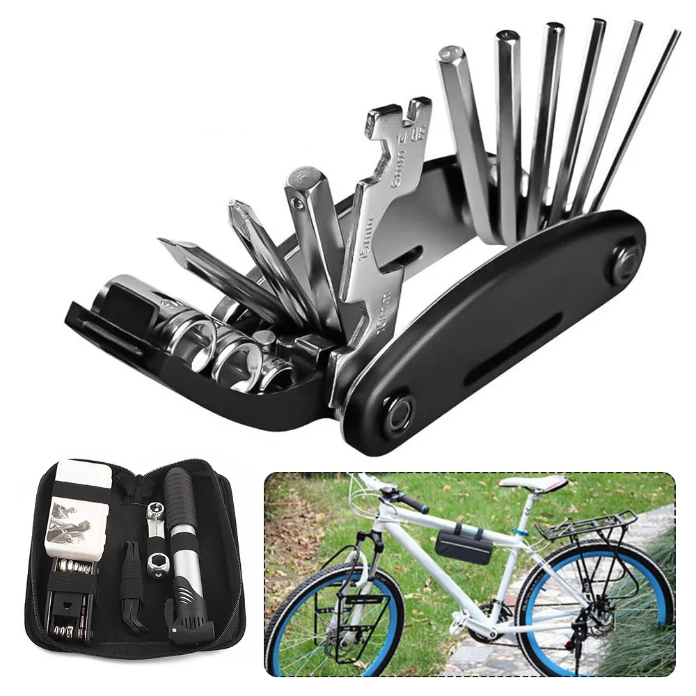 Mini Bike Repair Tool Kit Multifunctional Bike Repair Tool Bag Suitable for all bicycle outdoor bicycle home repair with Pump
Mini Bike Repair Tool Kit Multifunctional Bike Repair Tool Bag Suitable for all bicycle outdoor bicycle home repair with Pump
