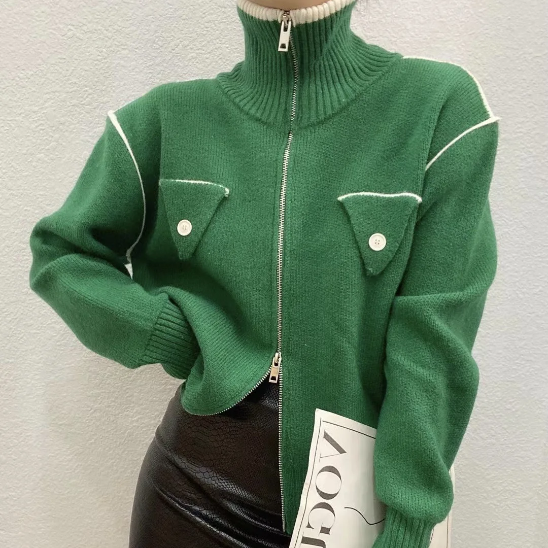 Jersey Sweaters Basic New Arrival Street Fashion Half Zipper Lapel Women Loose Design Temperament Knit Sweater Top 2021 Winter
Jersey Sweaters Basic New Arrival Street Fashion Half Zipper Lapel Women Loose Design Temperament Knit Sweater Top 2021 Winter