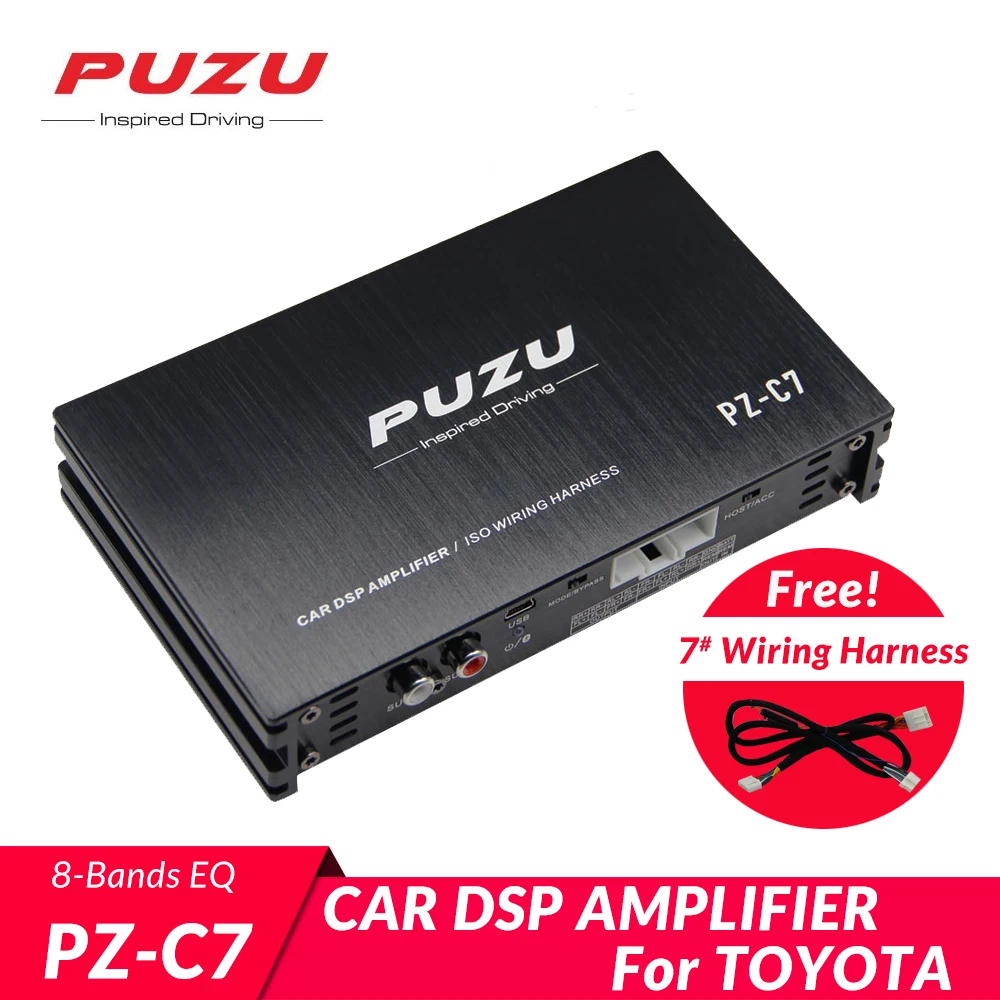 Автомобильный цифровой аудио процессор PUZU C7 8 полос 4x150 Вт DSP усилитель Bluetooth
