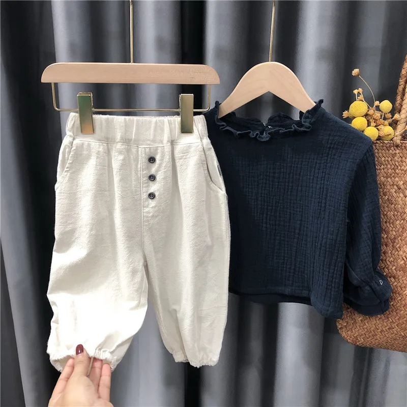 2021 Summer New Thin Summer Clothing Children's Clothing Boys' Cotton and Linen Casual Pants Girls' Children Cropped Pants
2021 Summer New Thin Summer Clothing Children's Clothing Boys' Cotton and Linen Casual Pants Girls' Children Cropped Pants