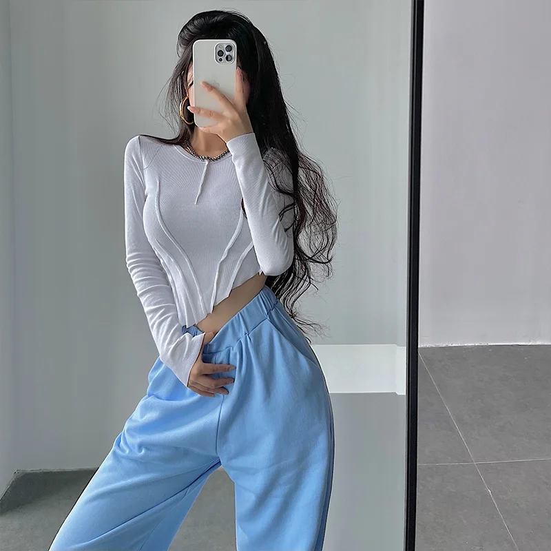 WOMENGAGA Spice Girls Tight Thin Irregular Short T Shirt Round Neck Long Sleeve TShirt Top Sexy Korean Women Tees Tops JVV0
WOMENGAGA Spice Girls Tight Thin Irregular Short T Shirt Round Neck Long Sleeve TShirt Top Sexy Korean Women Tees Tops JVV0