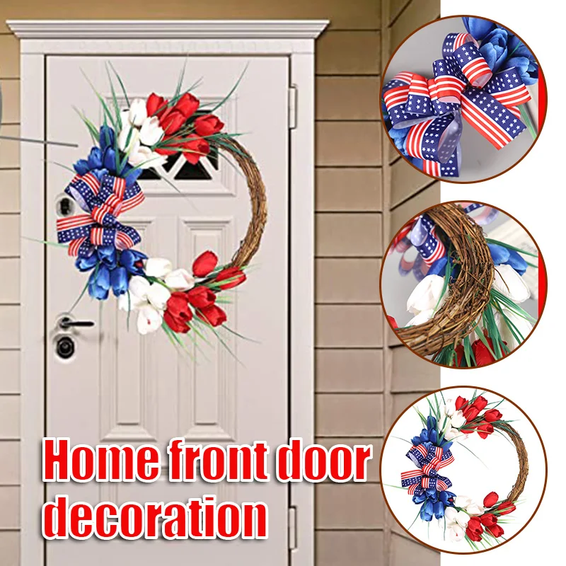 4th of July Wreath Patriotic Front Door Decor with Silk Flower Hanging Garland Decoration for Wall Window S7
4th of July Wreath Patriotic Front Door Decor with Silk Flower Hanging Garland Decoration for Wall Window S7
