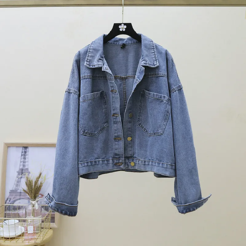 Short Femme Long-Sleeved Vintage Denim Jacket Woman 2020 New Spring Autumn Fashion Loose All-Match BF Jeans Coat Female Top
Short Femme Long-Sleeved Vintage Denim Jacket Woman 2020 New Spring Autumn Fashion Loose All-Match BF Jeans Coat Female Top