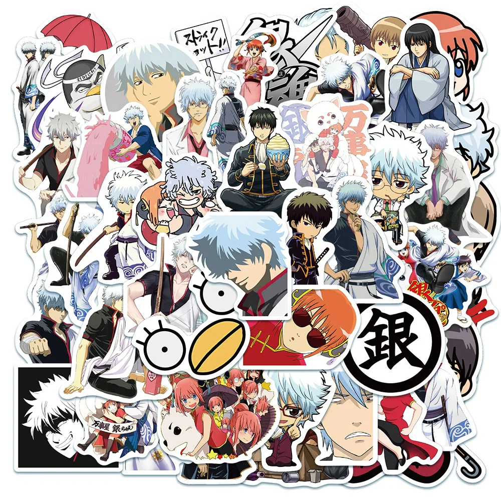 10/50 шт смешные аниме наклейки GINTAMA Мультяшные игрушки для детей мотоцикл чемодан