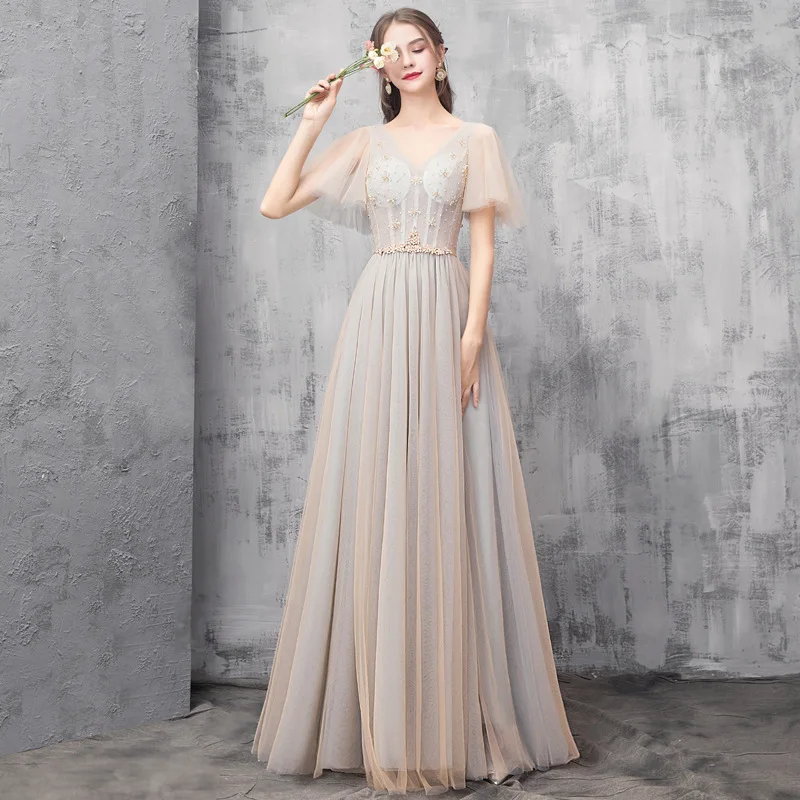 Women Elegant Exquisite Applique Evening Party Dress Temperament Vintage Banquet Gown Sweet Mesh Bridal Wedding Dresses
Women Elegant Exquisite Applique Evening Party Dress Temperament Vintage Banquet Gown Sweet Mesh Bridal Wedding Dresses