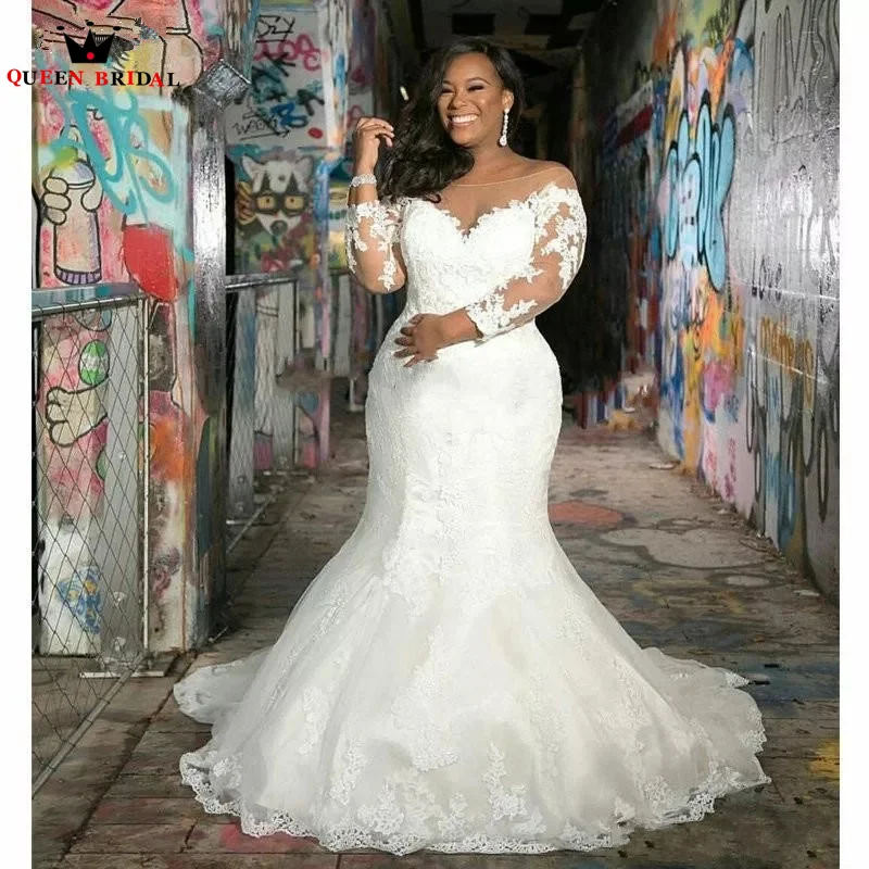 Sexy Mermaid Wedding Dresses Long Sleeve Tulle Lace Appliques Formal Women Bridal Gowns Custom Size SK45
Sexy Mermaid Wedding Dresses Long Sleeve Tulle Lace Appliques Formal Women Bridal Gowns Custom Size SK45