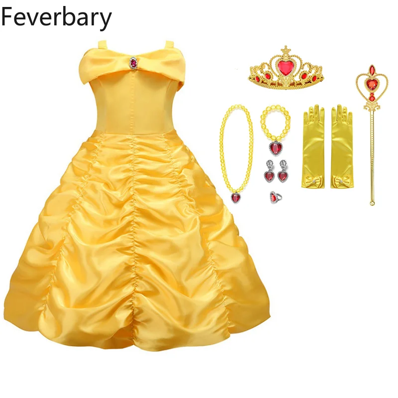 Feverbary Girl Belle Princess Dress Kids Cosplay Costume Christmas Halloween Beauty and The Beast Children Show Dress 
Feverbary Girl Belle Princess Dress Kids Cosplay Costume Christmas Halloween Beauty and The Beast Children Show Dress