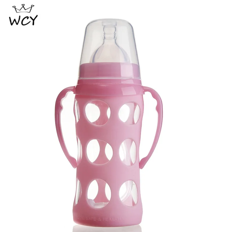 240ml Wide Mouth Silicone Case Baby Glass Bottle Quality Arc 6M+ Handle Pipette Copo Com Canudo Mamadeira Mam Garrafa Infantil
240ml Wide Mouth Silicone Case Baby Glass Bottle Quality Arc 6M+ Handle Pipette Copo Com Canudo Mamadeira Mam Garrafa Infantil