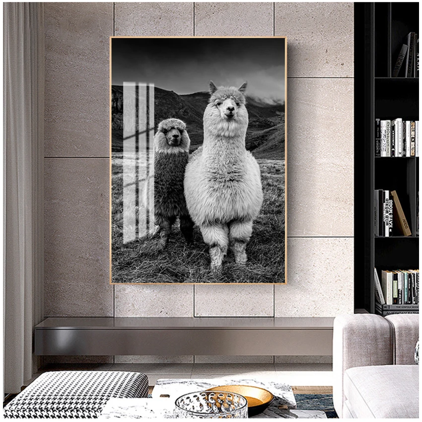 Black and White Wall Art Canvas Painting Interior Kids Room Decor Animals Alpaca Llama Poster Modular Pictures for Home
Black and White Wall Art Canvas Painting Interior Kids Room Decor Animals Alpaca Llama Poster Modular Pictures for Home