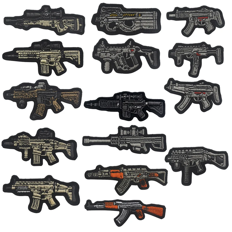 AK 47 пистолет снайперская вышитые патч 3D тактический военный наклейки на одежде DIY