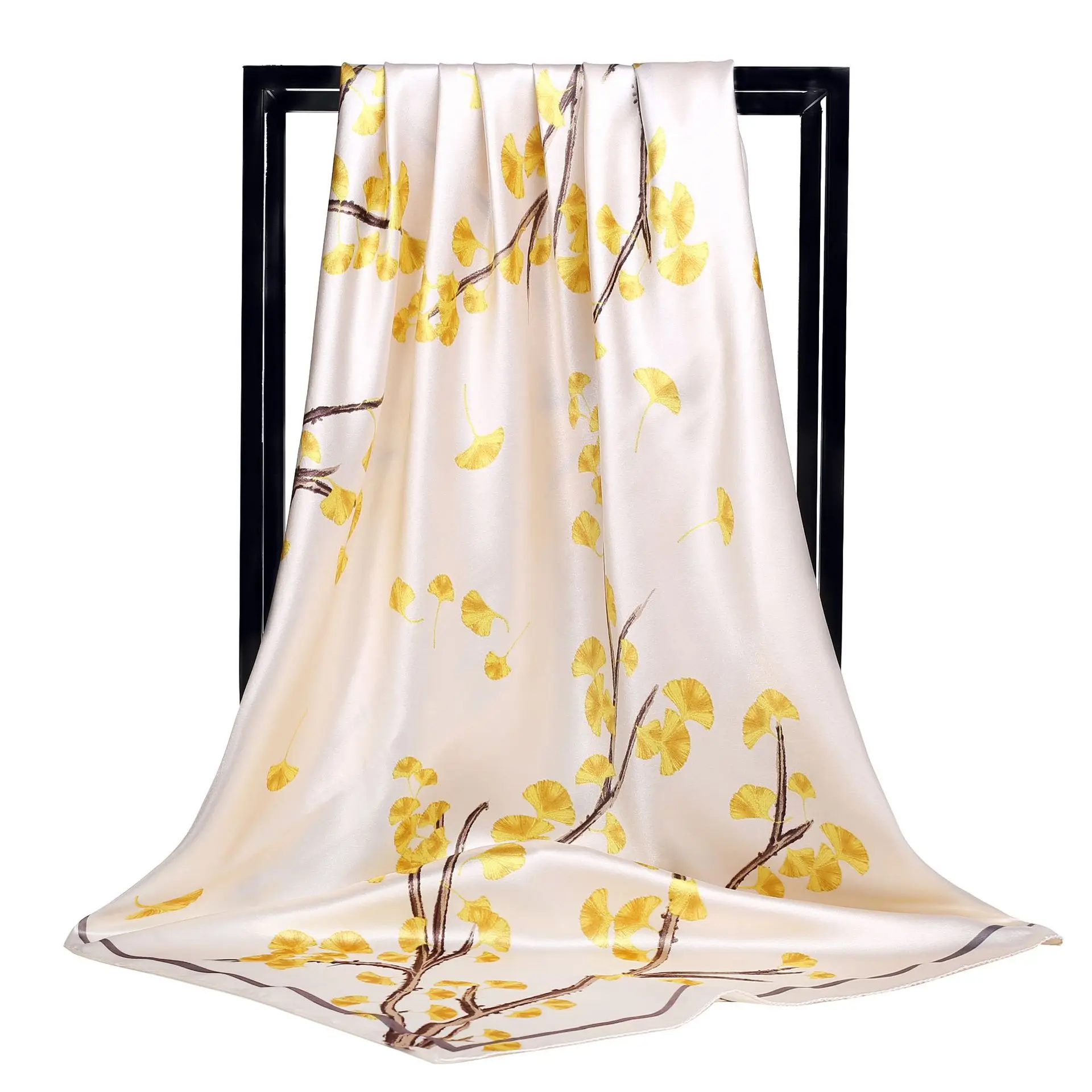 2021 Luxury Brand 90cm Ginkgo Tree Silk Scarf Women Fashion Head Square Scarves Lady Shawls Silk Women Scarf Foulard Satin Hijab
2021 Luxury Brand 90cm Ginkgo Tree Silk Scarf Women Fashion Head Square Scarves Lady Shawls Silk Women Scarf Foulard Satin Hijab