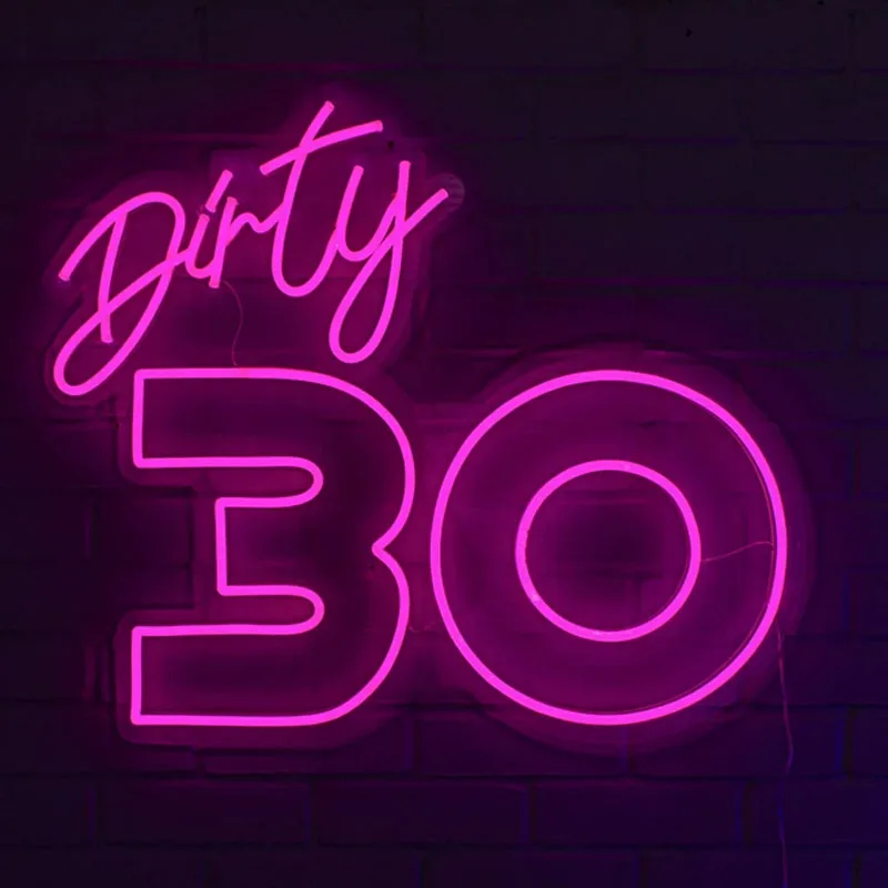 Custom led Dirty 30 Happy Birthday flexible Neon Light Sign Decoration Home Bar Wall Bedroom Party Decorative Cool Neons Lamp
Custom led Dirty 30 Happy Birthday flexible Neon Light Sign Decoration Home Bar Wall Bedroom Party Decorative Cool Neons Lamp