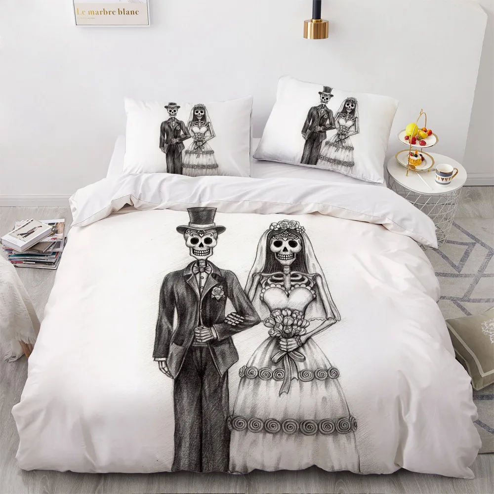 Skull Pencil Draw Bedclothes Custom Design 3D White Quilt Cover Sets Modern Bed Pillow Cases King Queen Super King Size
Skull Pencil Draw Bedclothes Custom Design 3D White Quilt Cover Sets Modern Bed Pillow Cases King Queen Super King Size