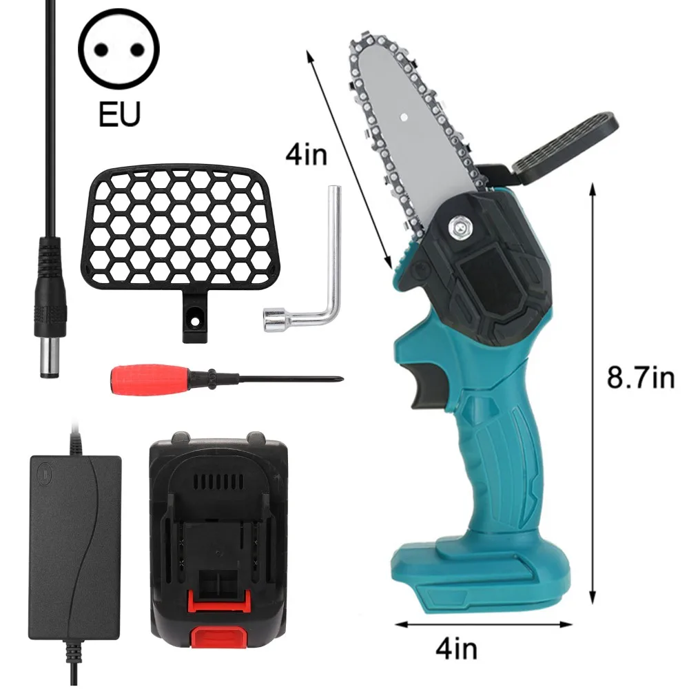 4 Inch Electric Chainsaw Set Rechargeble Cordless Mini Handheld US/EU Electric Saw for Wood Cutting Tree Pruning Gardening
4 Inch Electric Chainsaw Set Rechargeble Cordless Mini Handheld US/EU Electric Saw for Wood Cutting Tree Pruning Gardening