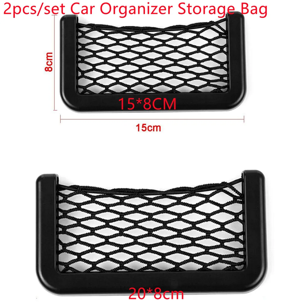 2PCS Universal Car Organizer Storage Bag Car Seat Side Back Storage Net Bag Phone Holder Pocket Organizer Car Accessories
2PCS Universal Car Organizer Storage Bag Car Seat Side Back Storage Net Bag Phone Holder Pocket Organizer Car Accessories