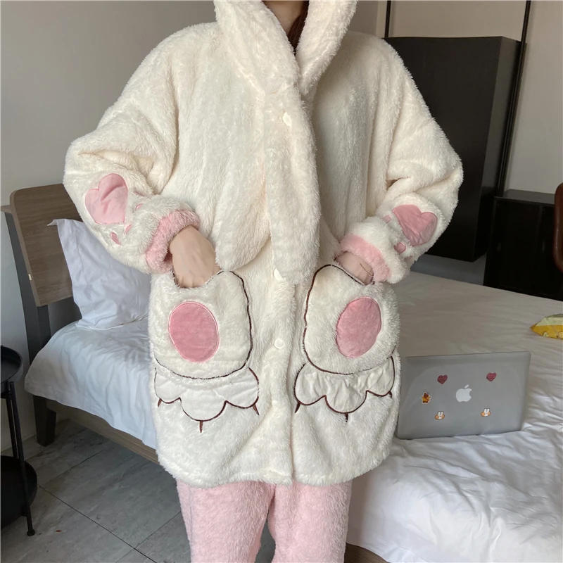 Night gown winter thick yukata autumn warm robe Japanese Korean style female sweet casual home clothes hooded bathrobe
Night gown winter thick yukata autumn warm robe Japanese Korean style female sweet casual home clothes hooded bathrobe