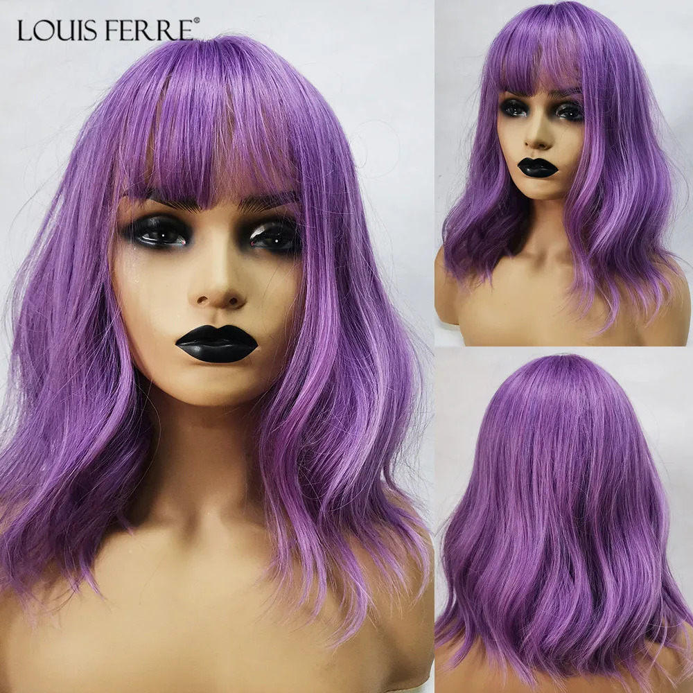 LOUIS FERRE Purple Short Bob Synthetic Wigs with Bangs Water Wave Natural wigs for Women Wavy Cosplay Wigs Heat Resistant Fiber
LOUIS FERRE Purple Short Bob Synthetic Wigs with Bangs Water Wave Natural wigs for Women Wavy Cosplay Wigs Heat Resistant Fiber