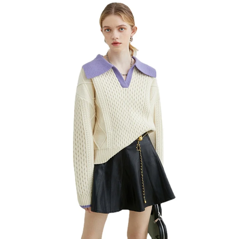 Women Color-block Big Size Knitting Pullovers Women's Sweater Loose Fit Lape Long Sleeve New Fashion Autumn Winter 2021 Sweaters
Women Color-block Big Size Knitting Pullovers Women's Sweater Loose Fit Lape Long Sleeve New Fashion Autumn Winter 2021 Sweaters