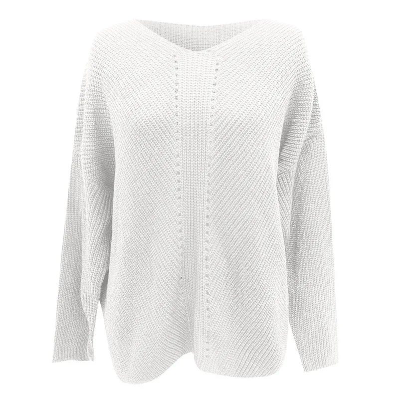 Women 2020 Fall/winter European and American New Solid Color Commuter OL Large Size V-neck Loose Versatile Temperament Pullover 
Women 2020 Fall/winter European and American New Solid Color Commuter OL Large Size V-neck Loose Versatile Temperament Pullover