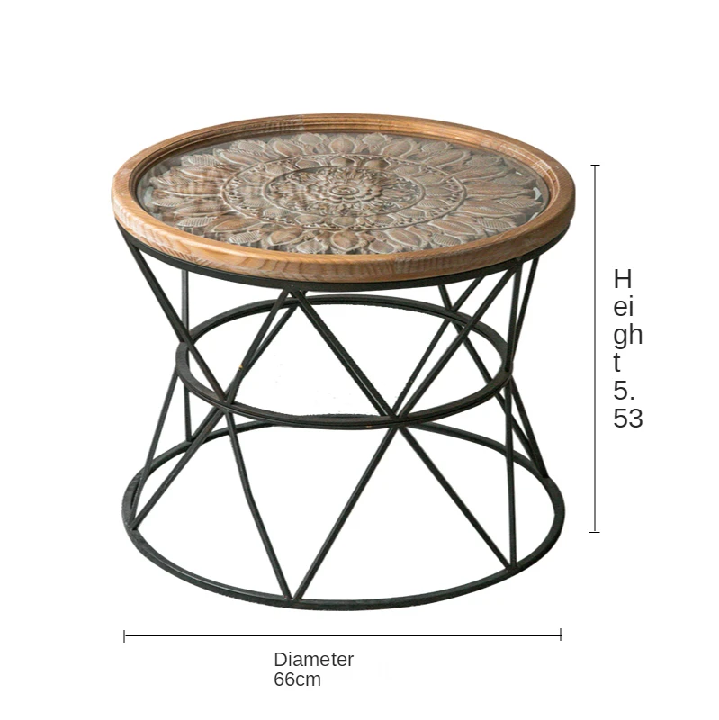 American Country Living Room Sofa Side Table Corner Table Wood Carving Small Coffee Table Retro Iron Small Round Table
American Country Living Room Sofa Side Table Corner Table Wood Carving Small Coffee Table Retro Iron Small Round Table