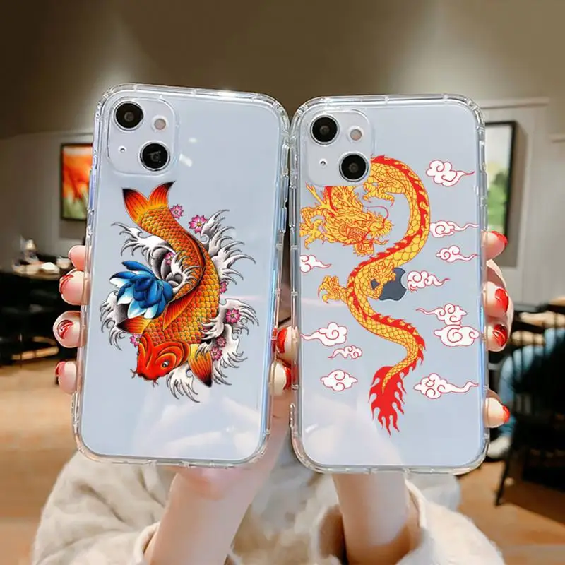 Chinese Dragon carp Phone Case For iPhone 13 12 11 8 7 Pro Max Plus X XS XR MINI transparent clear New coque shell funda soft
Chinese Dragon carp Phone Case For iPhone 13 12 11 8 7 Pro Max Plus X XS XR MINI transparent clear New coque shell funda soft