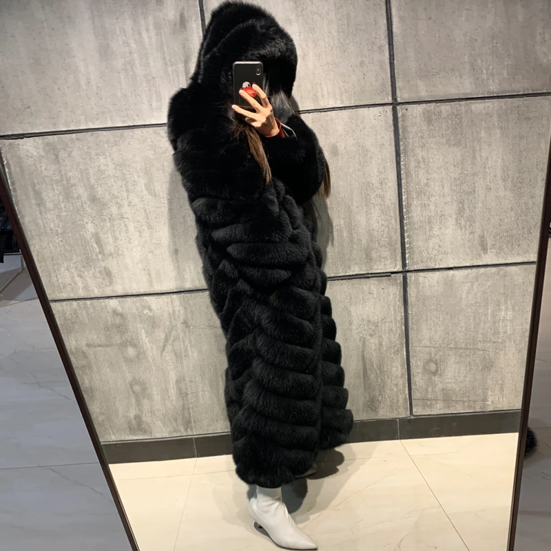 natural long sleeve ladies hooded women real fox fur coat X-long
natural long sleeve ladies hooded women real fox fur coat X-long