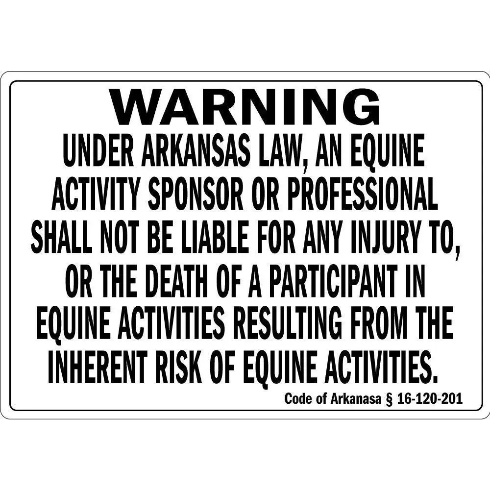 SLALL Under Arkansas Law an Equine Activity Retro Street Sign Household Metal Tin Sign Bar Cafe Car Motorcycle Garage Decoration
SLALL Under Arkansas Law an Equine Activity Retro Street Sign Household Metal Tin Sign Bar Cafe Car Motorcycle Garage Decoration