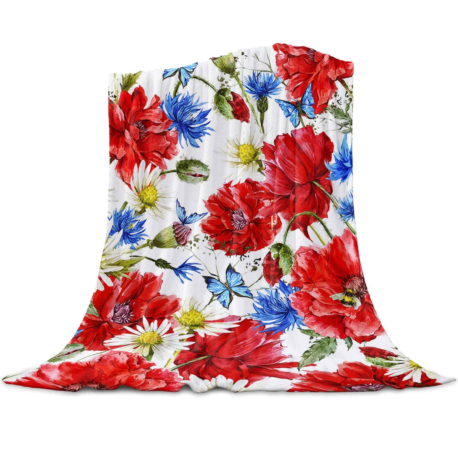 Red Poppy Daisy Flower Throw Blanket Soft Picnic Blanket Home Decor Microfiber Flannel Blankets for Beds
Red Poppy Daisy Flower Throw Blanket Soft Picnic Blanket Home Decor Microfiber Flannel Blankets for Beds