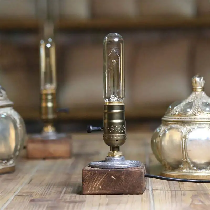 Retro Weathered Wood Table Lamp, Wooden Base Retro Industrial Iron Pipe Table Lamp Water Pipe Solid Wood Table Lamp
Retro Weathered Wood Table Lamp, Wooden Base Retro Industrial Iron Pipe Table Lamp Water Pipe Solid Wood Table Lamp