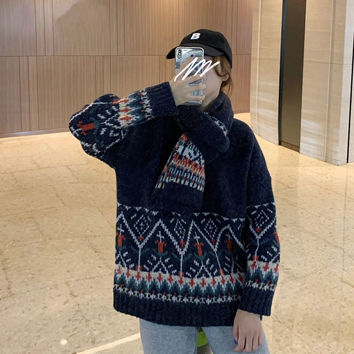 New Collection Loose Winter Thicken Pullovers Female Coat Christmas Casual Long Sleeve Knitting Sweater Women Fashions
New Collection Loose Winter Thicken Pullovers Female Coat Christmas Casual Long Sleeve Knitting Sweater Women Fashions