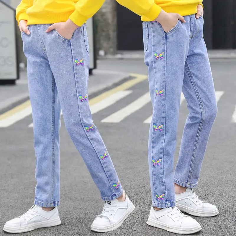 Spring Autumn Children Jeans For Teen Girls Butterfly Print Trousers Skinny Pencil Pants Casual Style Teenagers Clothes 4-14Yrs
Spring Autumn Children Jeans For Teen Girls Butterfly Print Trousers Skinny Pencil Pants Casual Style Teenagers Clothes 4-14Yrs