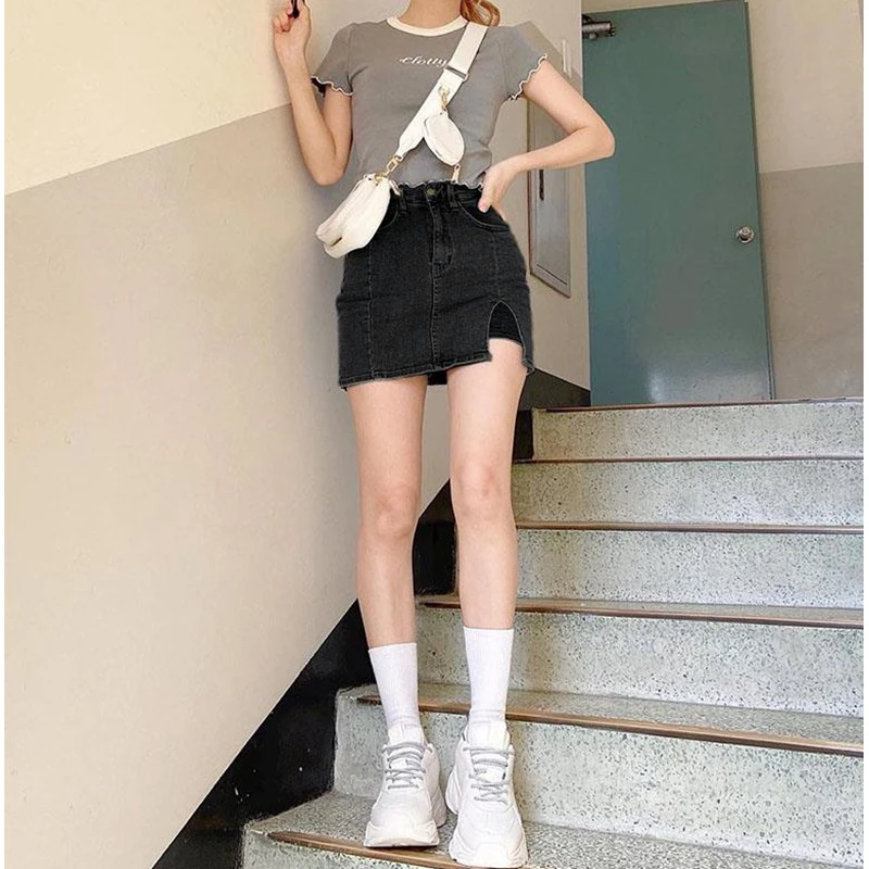Split Denim Skirts Womens 2020 Vintage A-line Mini Skirt Sexy Casual Plus Size Skirt High Waist With Safety Pants Jeans Skirts
Split Denim Skirts Womens 2020 Vintage A-line Mini Skirt Sexy Casual Plus Size Skirt High Waist With Safety Pants Jeans Skirts
