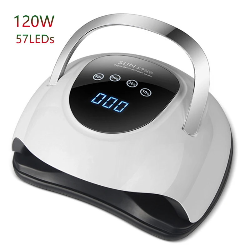 120W SUN X9 Max UV LED Nail Lamp Nail Dryer 57 LEDs Manicure Lamp Pedicure Dry All Nail Gel Polish 10S 30S 60S 99S Nail Dryer
120W SUN X9 Max UV LED Nail Lamp Nail Dryer 57 LEDs Manicure Lamp Pedicure Dry All Nail Gel Polish 10S 30S 60S 99S Nail Dryer