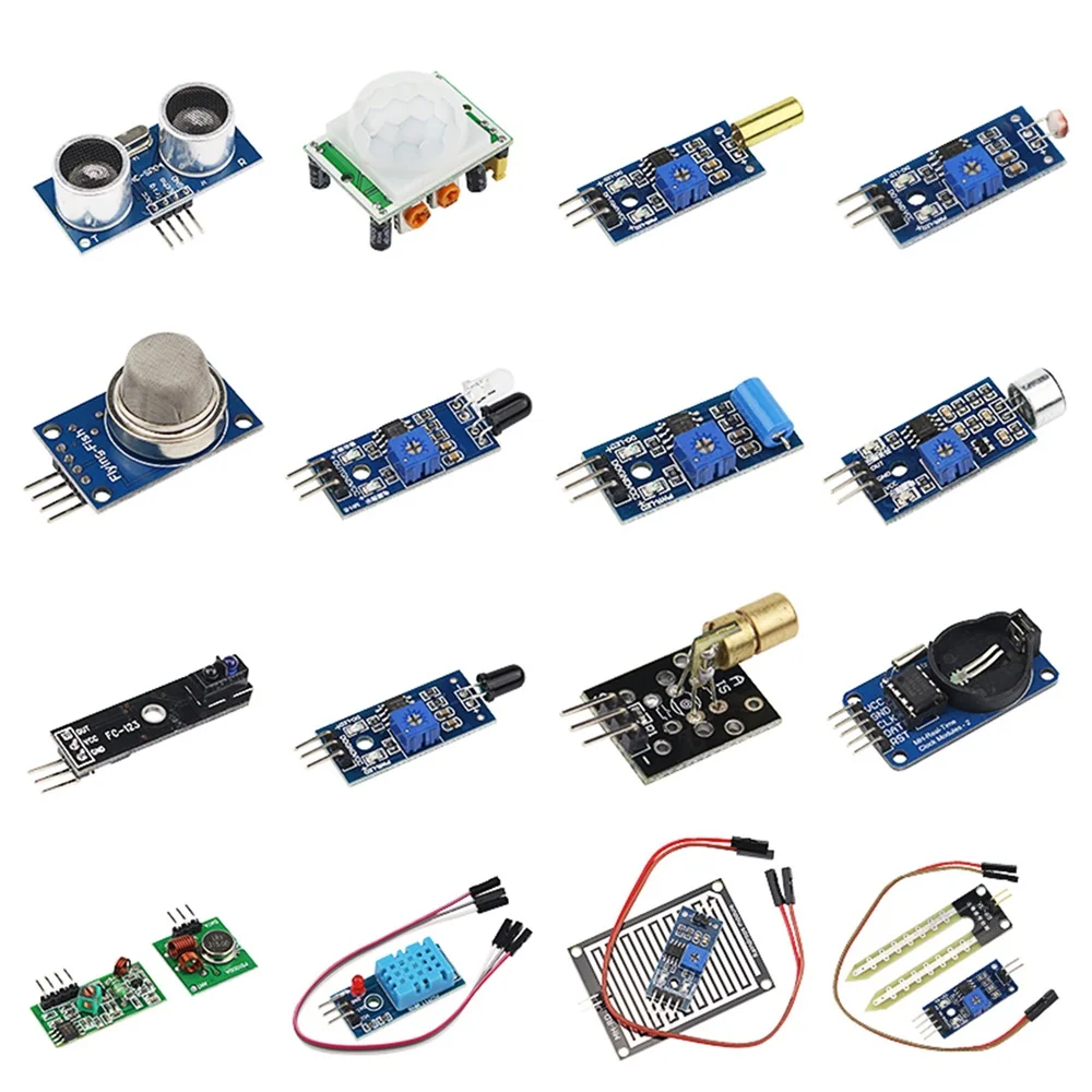 

16 In 1 Sensor Modules Kit Project Super Starter Kits For Arduino/UNO R3 Mega2560 Mega328 Nano For Raspberry Pi 3 2