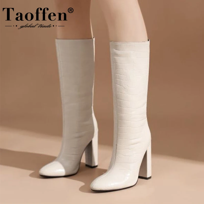 Женские сапоги до середины икры Taoffen, зимние и осенние сапоги размеров 34-43 на Высоком толстом каблуке, без застежек
Женские сапоги до середины икры Taoffen, зимние и осенние сапоги размеров 34-43 на Высоком толстом каблуке, без застежек