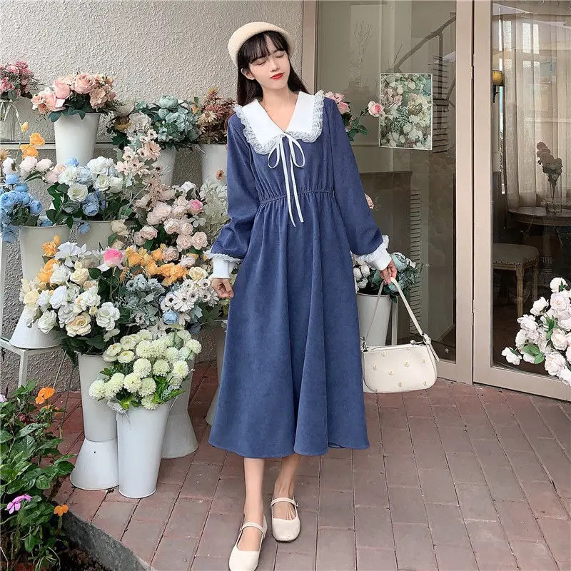 Spring and autumn 2021 new small fairy dress women's autumn and winter skirt waist show thin temperament long skirt 
Spring and autumn 2021 new small fairy dress women's autumn and winter skirt waist show thin temperament long skirt