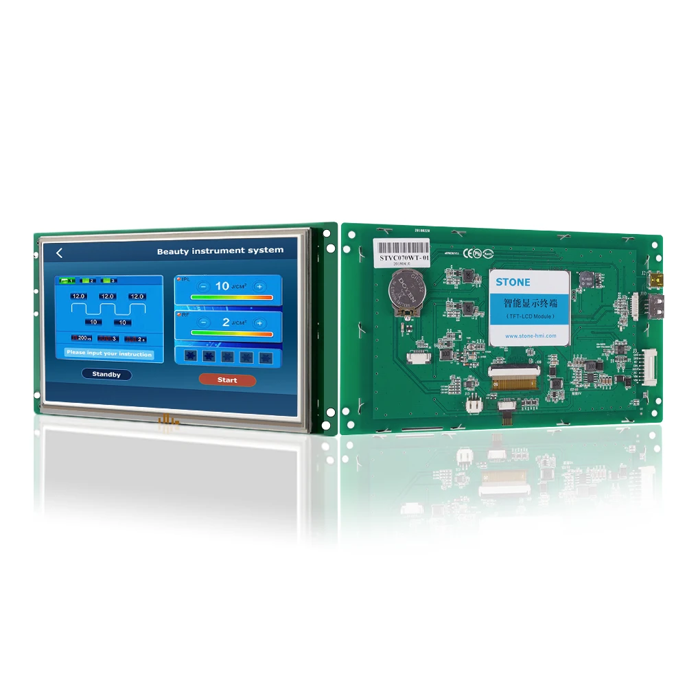 

7-дюймовый Графический TFT ЖК-модуль STONE, интеллектуальная Сенсорная панель HMI, автоматический дисплей для умного дома 800*480 с интерфейсом UART