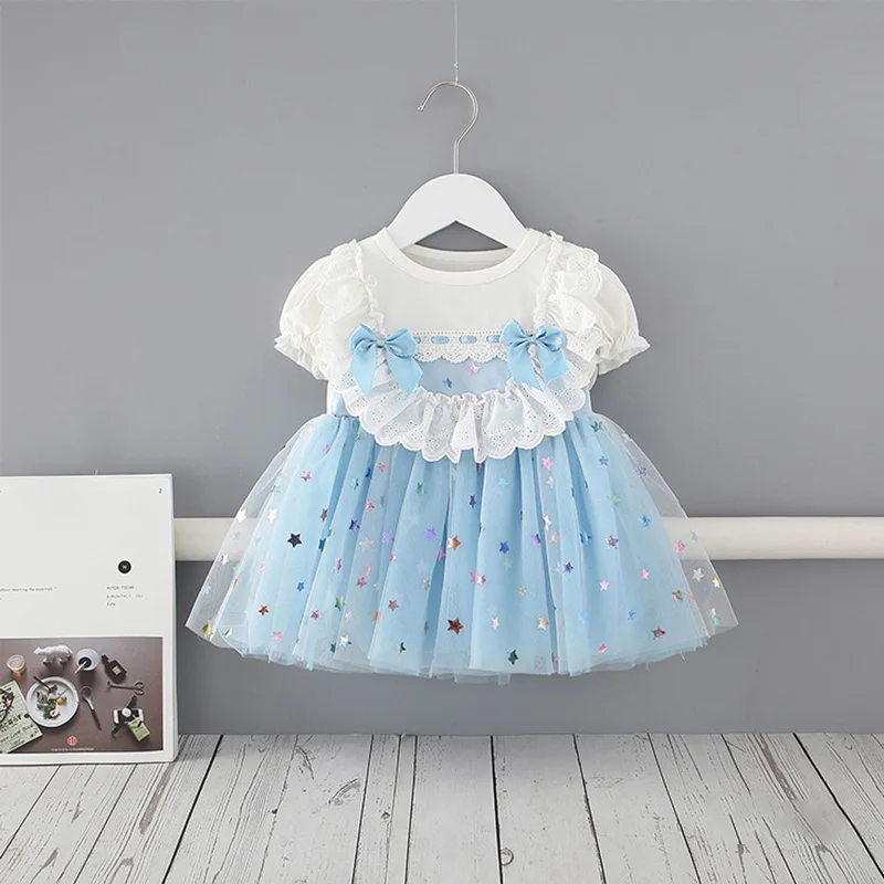 Summer New Sweet Princess Dress Baby Girls White Lace Bow Casual Dress Children's Short Sleeve Round Neck Comfortable Clothes
Summer New Sweet Princess Dress Baby Girls White Lace Bow Casual Dress Children's Short Sleeve Round Neck Comfortable Clothes