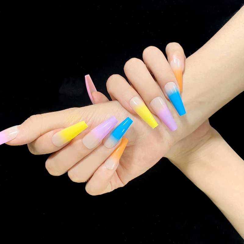 24pcs Rainbow Wear Long Paragraph Fashion Manicure Patch False Nails Save Time Wearable Jelly Nail Patch Fake Nails
24pcs Rainbow Wear Long Paragraph Fashion Manicure Patch False Nails Save Time Wearable Jelly Nail Patch Fake Nails