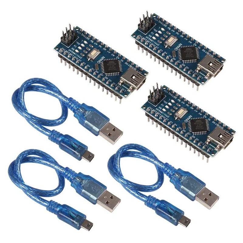 Плата микроконтроллера для Nano V3.0 ATmega328P 5 в 16 м, модуль с кабелями для Arduino Mini, 3 шт.
Плата микроконтроллера для Nano V3.0 ATmega328P 5 в 16 м, модуль с кабелями для Arduino Mini, 3 шт.