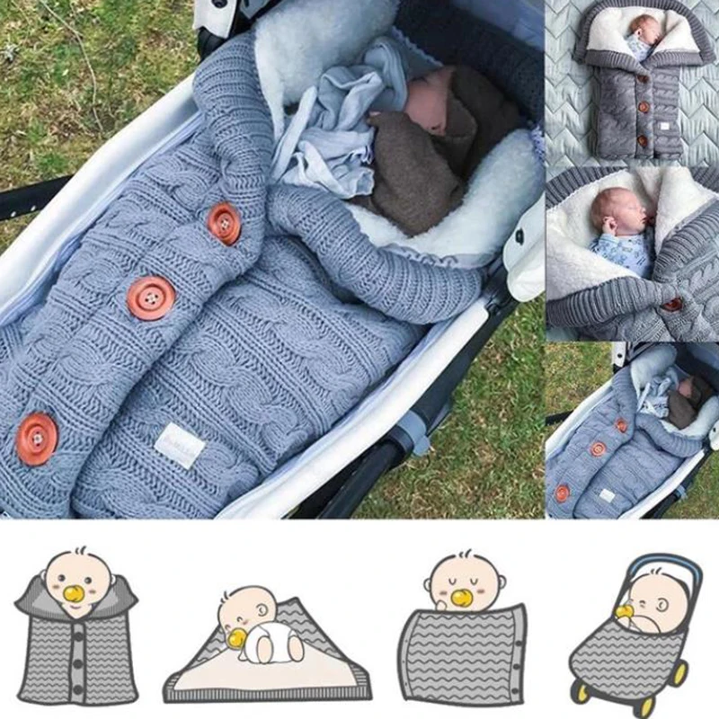 Newborn Baby Swaddling Stroller Wrap Toddler Blanket Sleeping Bags Winter Warm Sleeping Bags Infant Button Knit Swaddle Wrap
Newborn Baby Swaddling Stroller Wrap Toddler Blanket Sleeping Bags Winter Warm Sleeping Bags Infant Button Knit Swaddle Wrap