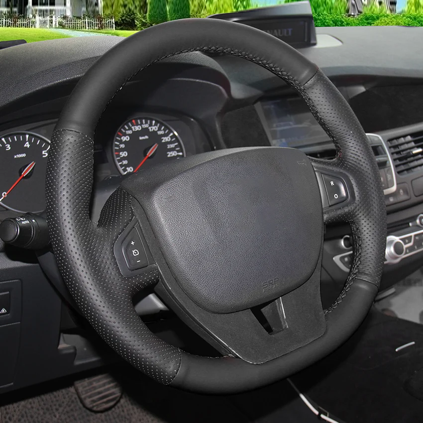 LQTENLEO Black Genuine Leather Hand Sewing Car Steering Wheel Cover For Renault Scenic 3 2013-2015 Laguna 3 Coupe 2007-2015
LQTENLEO Black Genuine Leather Hand Sewing Car Steering Wheel Cover For Renault Scenic 3 2013-2015 Laguna 3 Coupe 2007-2015