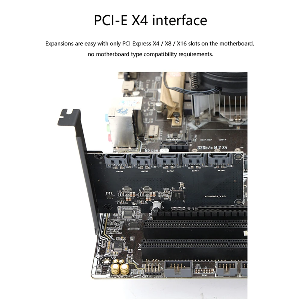5port Sata3.0 Expansion Card Transmission Rate 6Gbps JMB585 PCI-E To 5 SATA Riser Card For PCI Express X4 X8 X16
5port Sata3.0 Expansion Card Transmission Rate 6Gbps JMB585 PCI-E To 5 SATA Riser Card For PCI Express X4 X8 X16