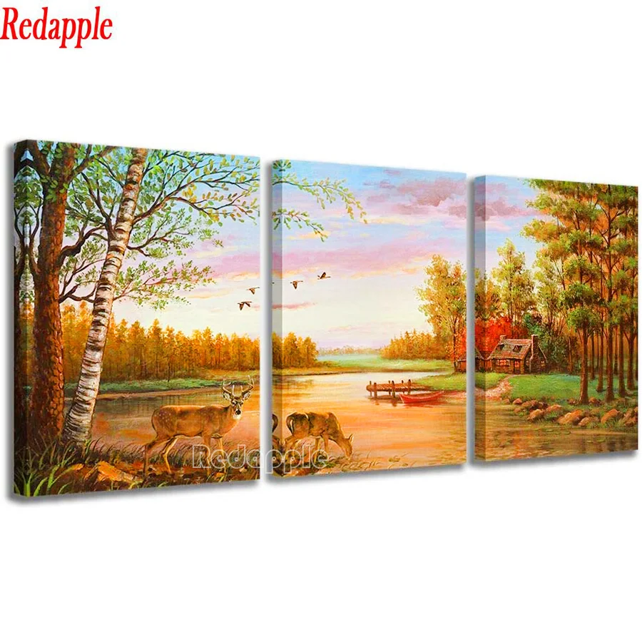 Wall Art Bedroom Wildlife Hut Deer Country DIY Diamond Painting Full Diamond Embroidery Cross Stitch Triptych Home Decoration 
Wall Art Bedroom Wildlife Hut Deer Country DIY Diamond Painting Full Diamond Embroidery Cross Stitch Triptych Home Decoration