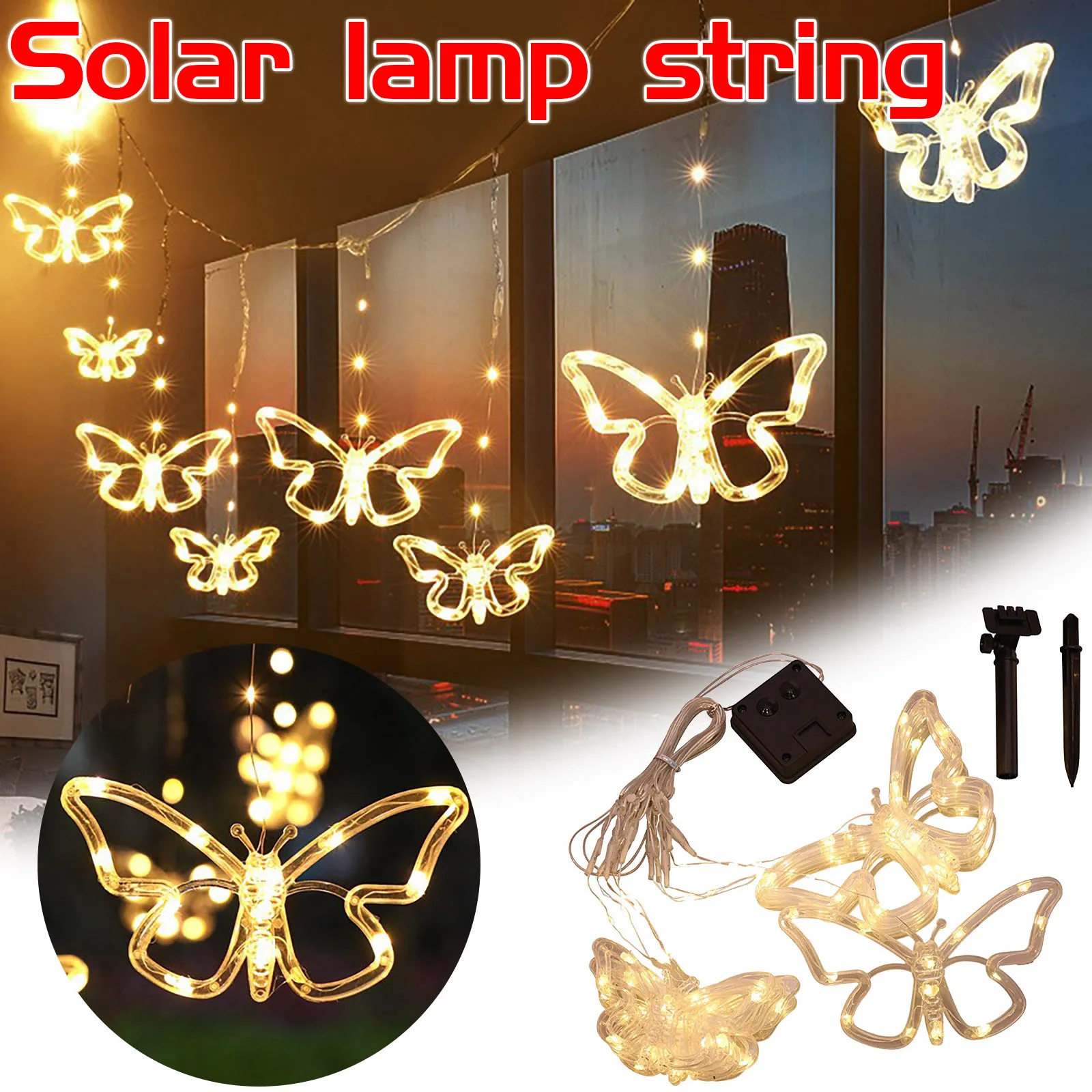 10Pcs/Set Christmas Butterfly Curtain Lights Outdoor Courtyard Layout Solar String Lights Decoration For Home Holiday Lighting
10Pcs/Set Christmas Butterfly Curtain Lights Outdoor Courtyard Layout Solar String Lights Decoration For Home Holiday Lighting