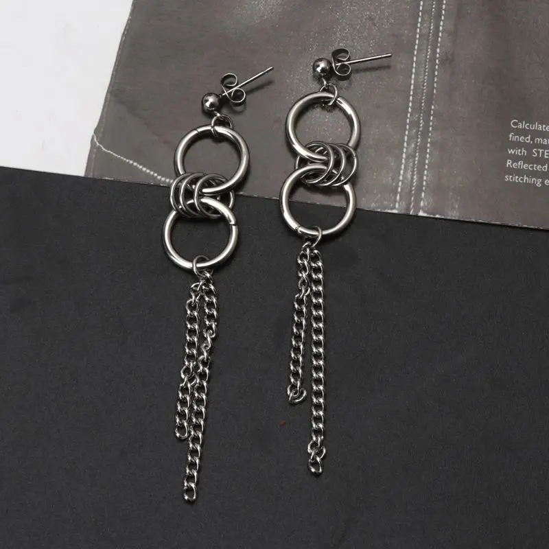 Korean Long Tassel Stainless Steel Cricle Drop Earrings Fashion Jewelry Unisex E56A
Korean Long Tassel Stainless Steel Cricle Drop Earrings Fashion Jewelry Unisex E56A