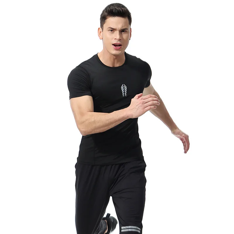 Fitness suit men's black elastic Pro quick dry running sweaty short sleeve sports T-shirt muscle brother
Fitness suit men's black elastic Pro quick dry running sweaty short sleeve sports T-shirt muscle brother