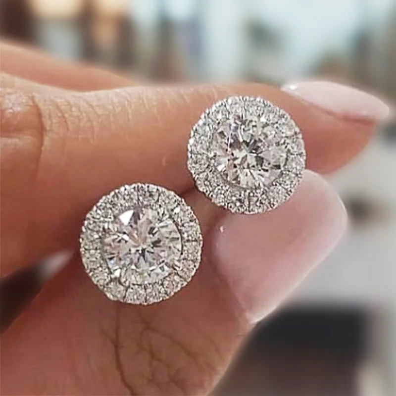 Classic Round Cubic Zirconia Prong Setting Women's Stud Earring 6 Color Delicate Wedding Engagement Evening Party Jewelry
Classic Round Cubic Zirconia Prong Setting Women's Stud Earring 6 Color Delicate Wedding Engagement Evening Party Jewelry