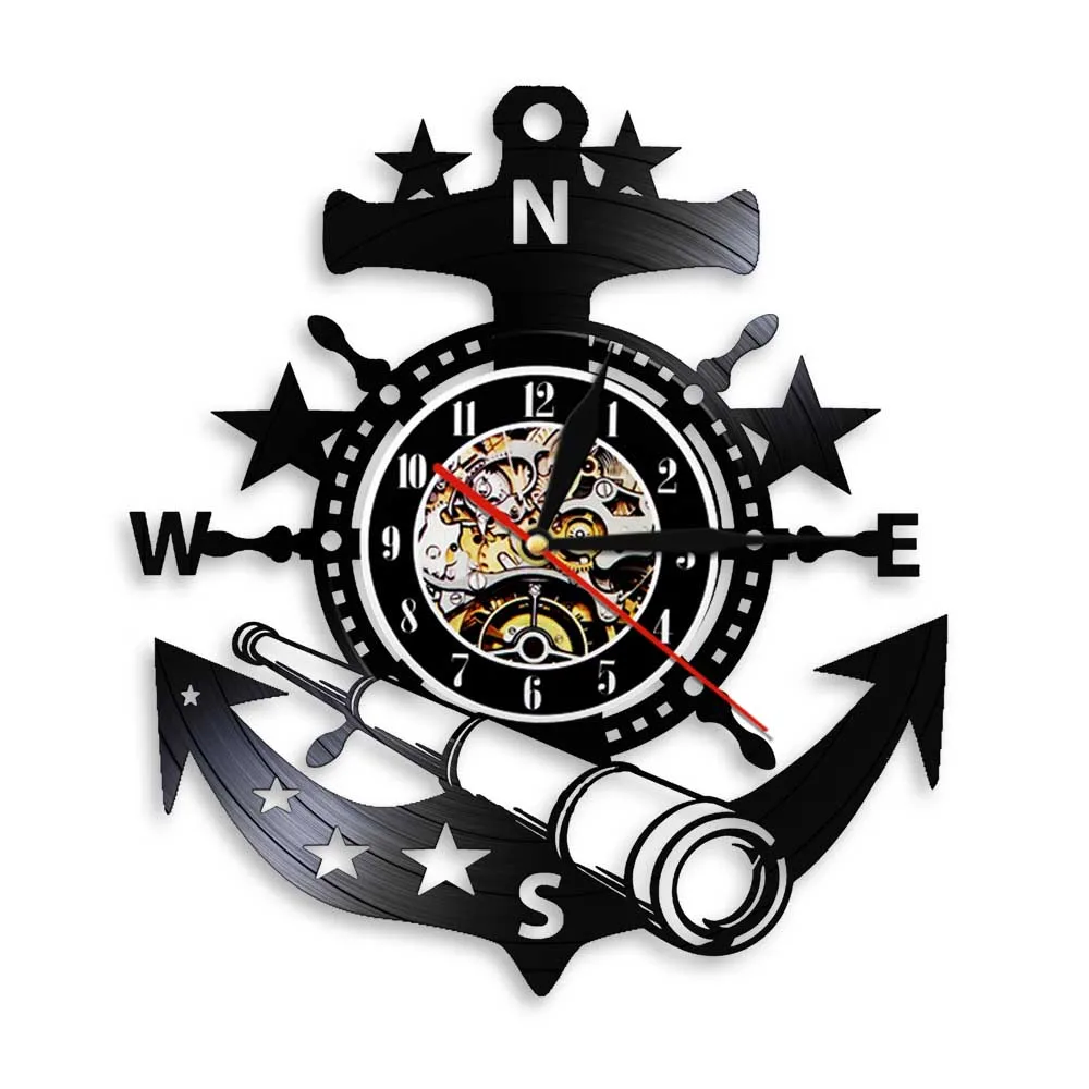 Marine Nautical Ship Steering Wheel Wall Clock Vintage Vinyl Record Wall Clock Watches Anchor Wall Decor For Living Room Bedroom 
Marine Nautical Ship Steering Wheel Wall Clock Vintage Vinyl Record Wall Clock Watches Anchor Wall Decor For Living Room Bedroom