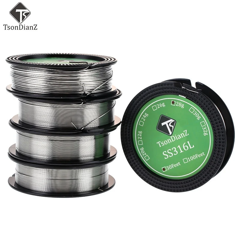 

10m/roll SS316L Wire 32ga 30ga 28ga 26ga 24ga 22ga 20ga Heating Wire DIY Resistance Coil Wire